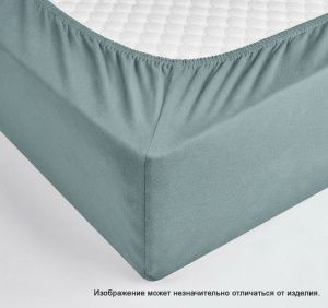 Простыня на резинке поплин цвет: Дельфин 1