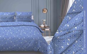 КПБ Бязь "Бояртекс" диз. № 122 Треугольники, 2/11 Вид, светло-синий (N)