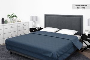 Покрывало "Бояртекс" ультрастеп гл/кр. диз. №19-4118 Темный деним (верх/низ темный деним)