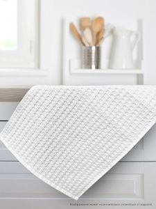 Полотенце кухонное вафельное 40х60 с петелькой (белое)