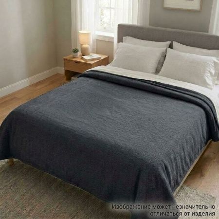 Плед  флис диз. 348 т.серый